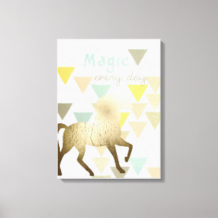 Lienzo Busque el Magic Everyday Gold Unicorn