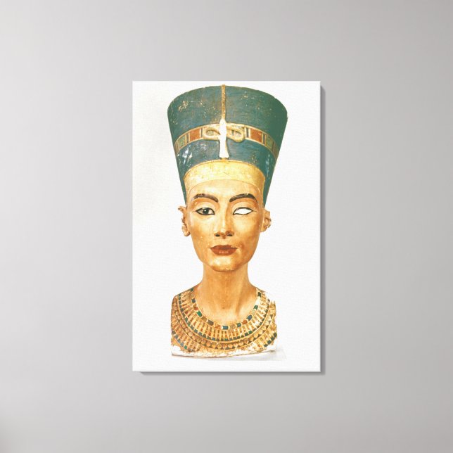 Lienzo Busto de la Reina Nefertiti, vista frontal, desde  (Anverso)