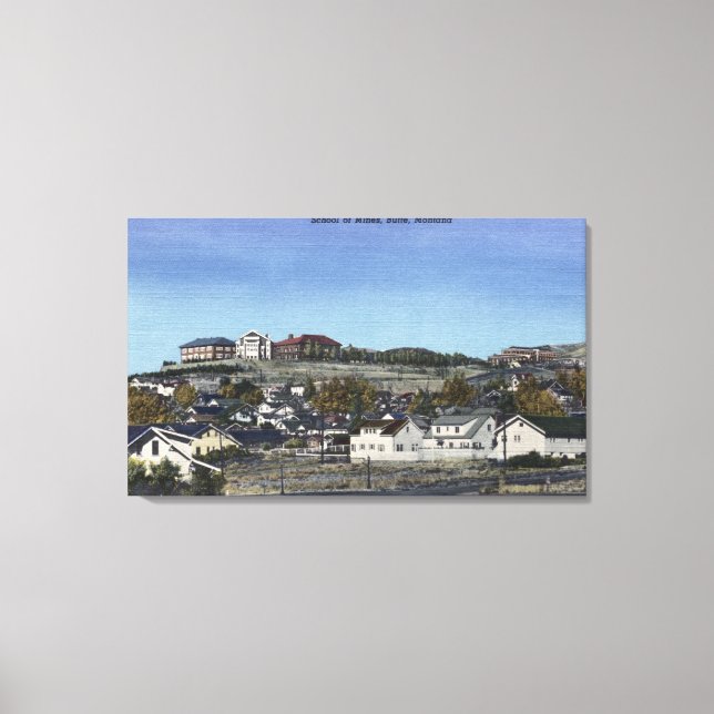 Lienzo Butte, Montana - La escuela de minas mira (Anverso)