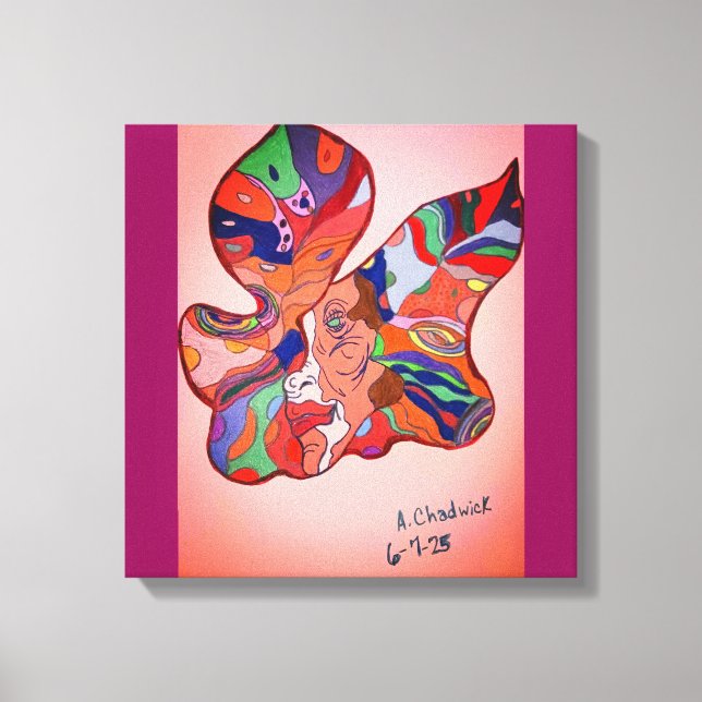 Lienzo Butterfly Leaf Portrait Stretched Canvas Print (Anverso)