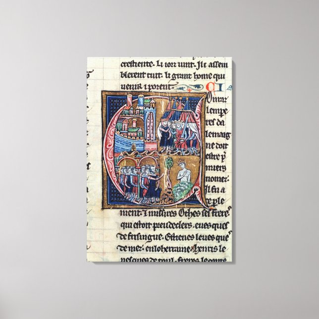 Lienzo 'C' inicial historiada que representa a Conrad III (Anverso)