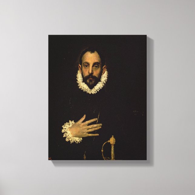 Lienzo Caballero con la mano en el pecho, c.1580 (Anverso)