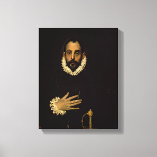 Lienzo Caballero con su mano en su pecho, c.1580