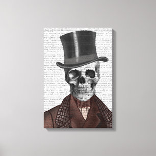 Lienzo Caballero de Skeleton y sombrero superior
