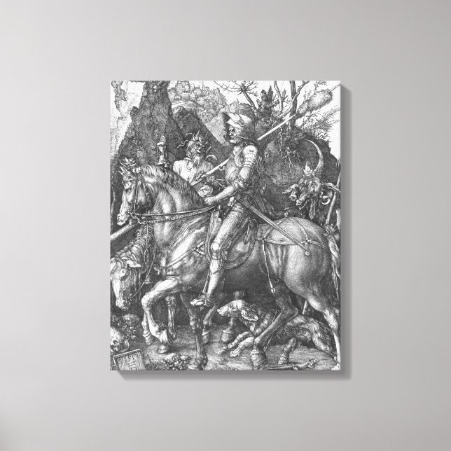 Lienzo Caballero, muerte y el diablo, 1513 (grabado) (Anverso)