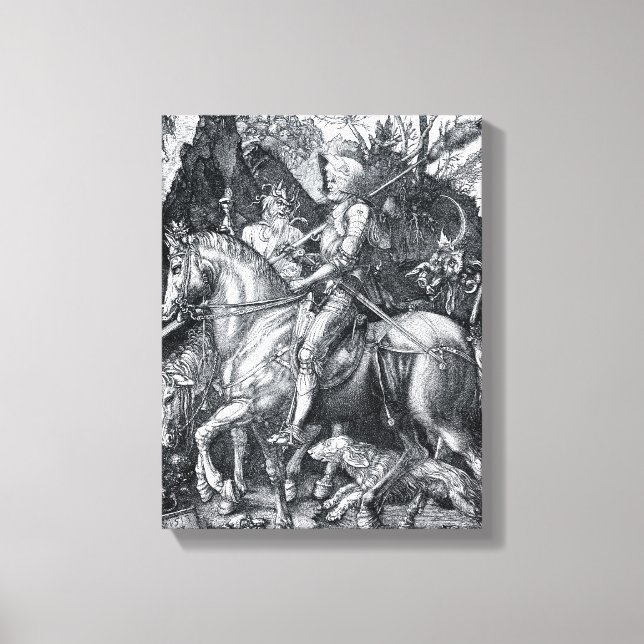 Lienzo Caballero, muerte y el diablo - Albrecht Dürer (Anverso)
