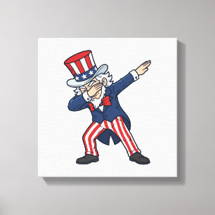 Lienzo Caballero Patriótico Dabbing Diseño Vectorial Vint