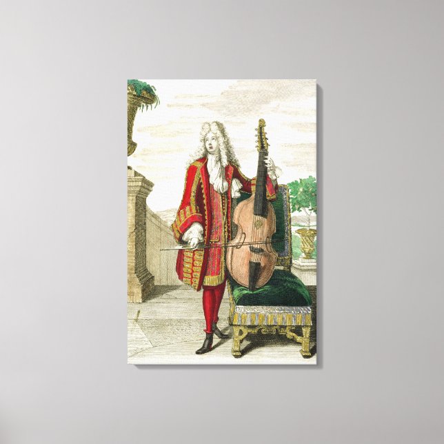 Lienzo Caballero tocando el violonchelo, publicado c.1688 (Anverso)