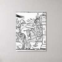 Caballeros cruzados salen a hacer la batalla