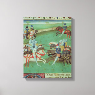 Lienzo Caballeros de enseñanza a joust