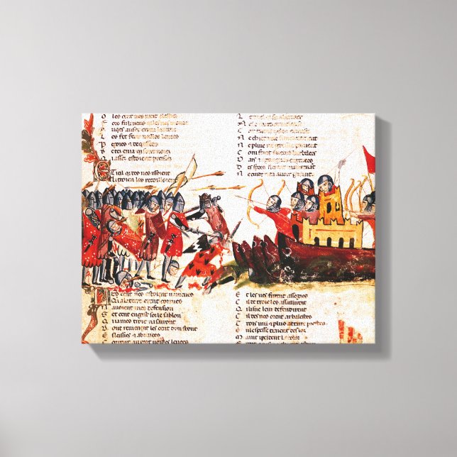 Lienzo Caballeros luchando (Anverso)