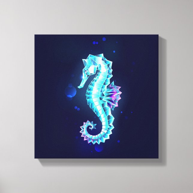 Lienzo caballito de mar de hielo de cristal sobre fondo a (Anverso)