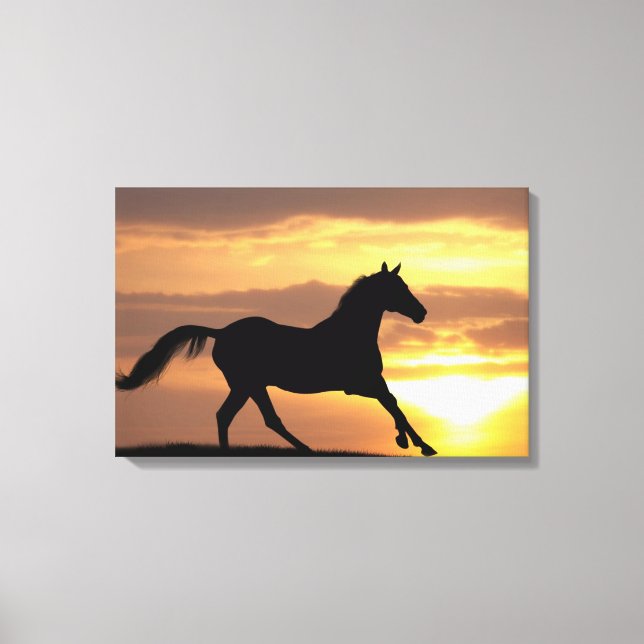 Lienzo Caballo al atardecer (Anverso)