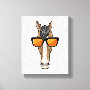 Lienzo Caballo con gafas de sol
