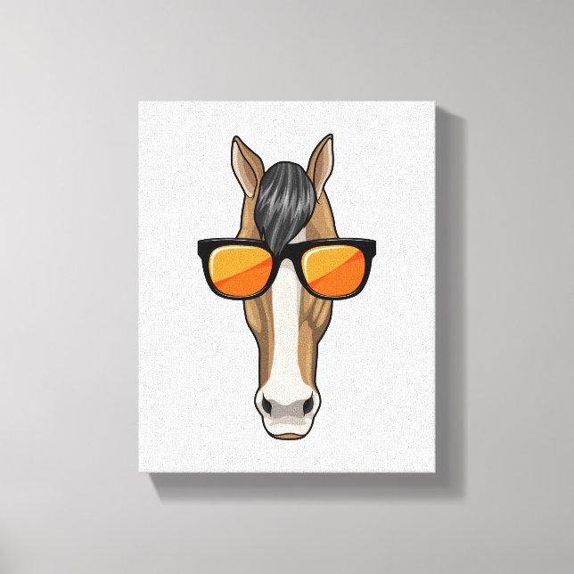 Lienzo Caballo con gafas de sol (Anverso)