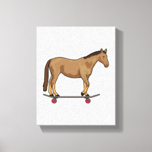 Lienzo Caballo con patineta