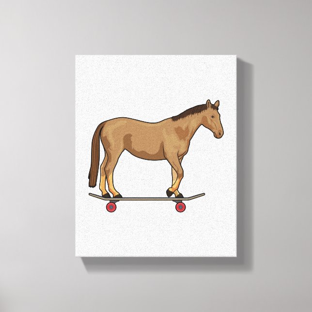 Lienzo Caballo con patineta (Anverso)