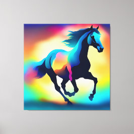 Lienzo Caballo de acuarela colorido
