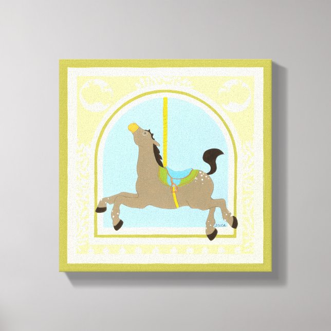 Lienzo Caballo de carrusel por June Erica Vess (Anverso)