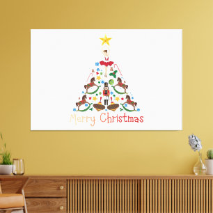 Lienzo Caballo de rock de navidad