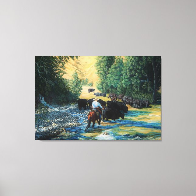 Lienzo Caballo del rancho e impulsión y río de la manada (Anverso)