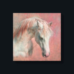 Lienzo Caballo fantástico de fantasía en rosa<br><div class="desc">Una fantástica imagen de ensueño al estilo de la pintura adaptada de la fotografía. Con su fondo femenino de color rosa grunge y su mané rosado,  este caballo seguro que se deleitará.</div>