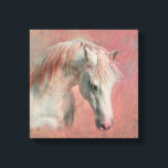 Lienzo Caballo fantástico de fantasía en rosa<br><div class="desc">Una fantástica imagen de ensueño al estilo de la pintura adaptada de la fotografía. Con su fondo femenino de color rosa grunge y su mané rosado,  este caballo seguro que se deleitará.</div>