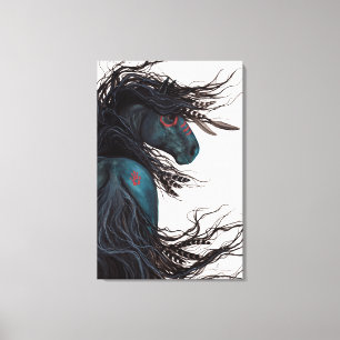 Lienzo Caballo frisio majestuoso por Bihrle