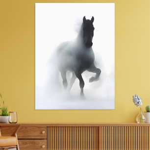 Lienzo Caballo Majestuoso en la Niebla – Abstracto Minima