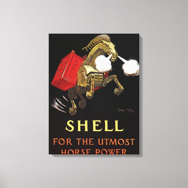 Lienzo Caballo Mecánico con Aceite de Shell (Anverso)