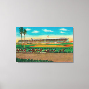 Lienzo Caballo RacesArcadia, CA del parque de Santa Anita