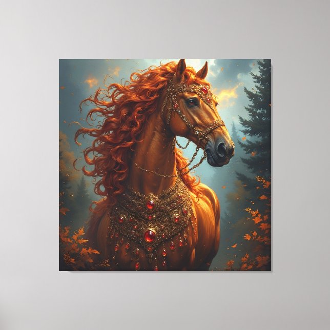 Lienzo Caballo rojo magnífico (Anverso)