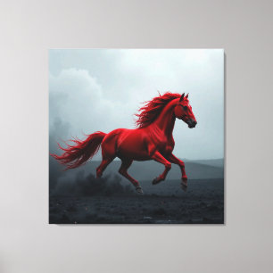 Lienzo Caballo Rojo Majestuoso Corriendo