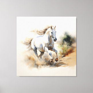 Lienzo Caballo Rústico: Pintura de acuarela de campo de s