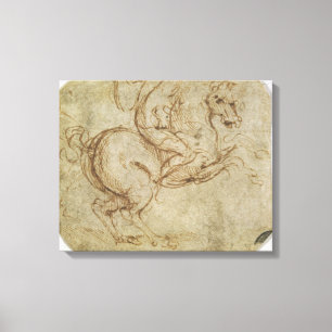 Lienzo Caballo y caballeros (pluma y tinta en el papel)