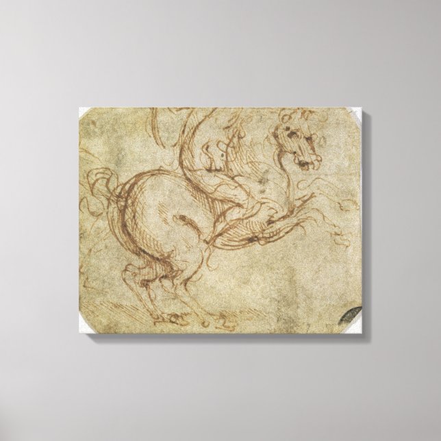 Lienzo Caballo y Cavalier (pluma y tinta sobre papel) (Anverso)