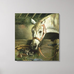 Lienzo Caballo y gatitos, 1890