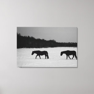 Lienzo Caballos con nieve 36x24 (90x60cm) waccnm