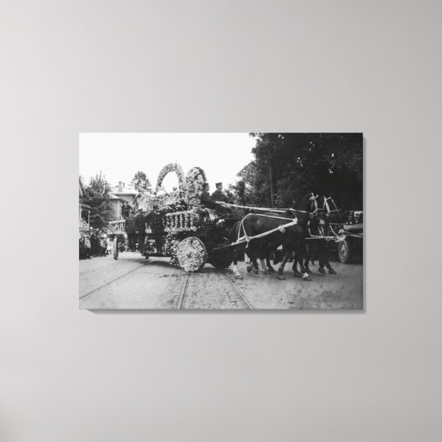 Lienzo Caballos de desfile del Festival Portland OR Rosa (Anverso)