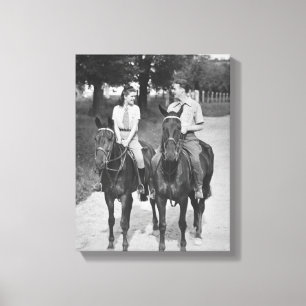 Lienzo Caballos de montar a caballo de los pares