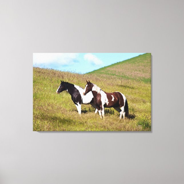 Lienzo Caballos en la ladera (Anverso)