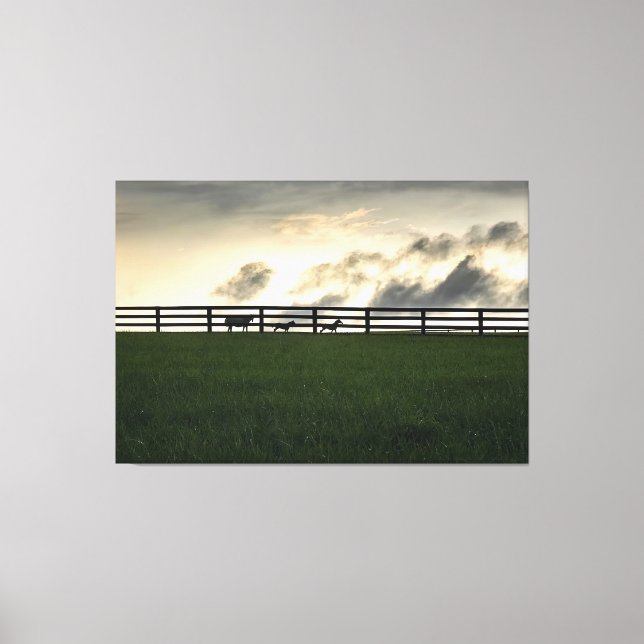 Lienzo Caballos en pastoreo (Anverso)