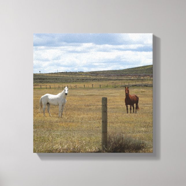 Lienzo Caballos en tela Wyoming (Anverso)