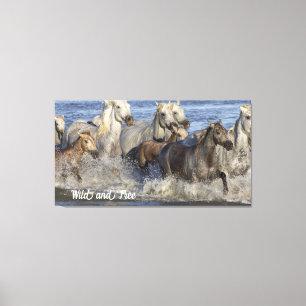 Lienzo Caballos galopando en el agua