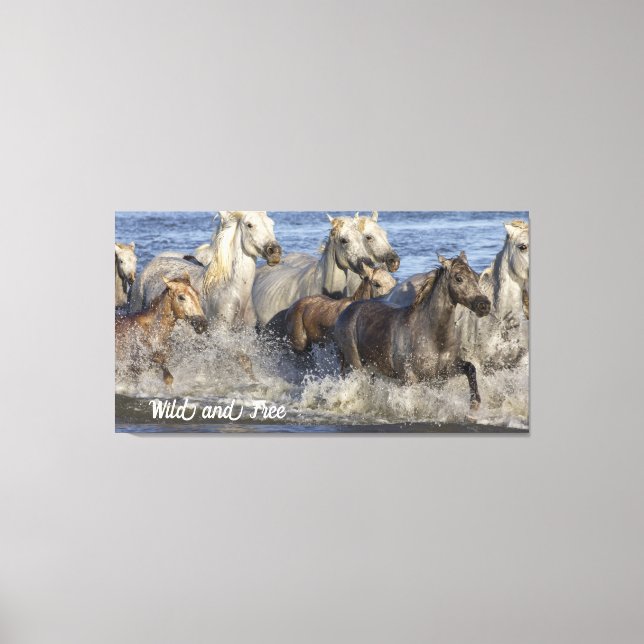 Lienzo Caballos galopando en el agua (Anverso)