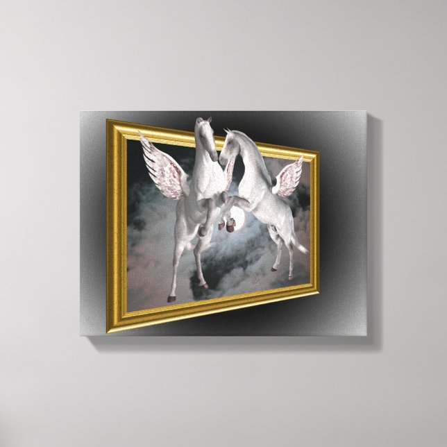 Lienzo Caballos Pegasus Fuera De Los Límites Fantasía (Anverso)