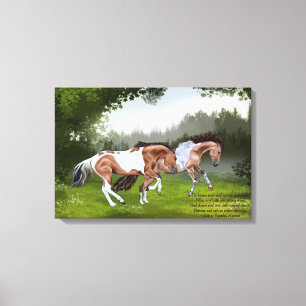 Lienzo Caballos Pinto Tobiano Buckskin