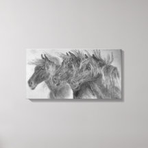 Caballos salvajes en el viento