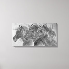 Lienzo Caballos salvajes en el viento