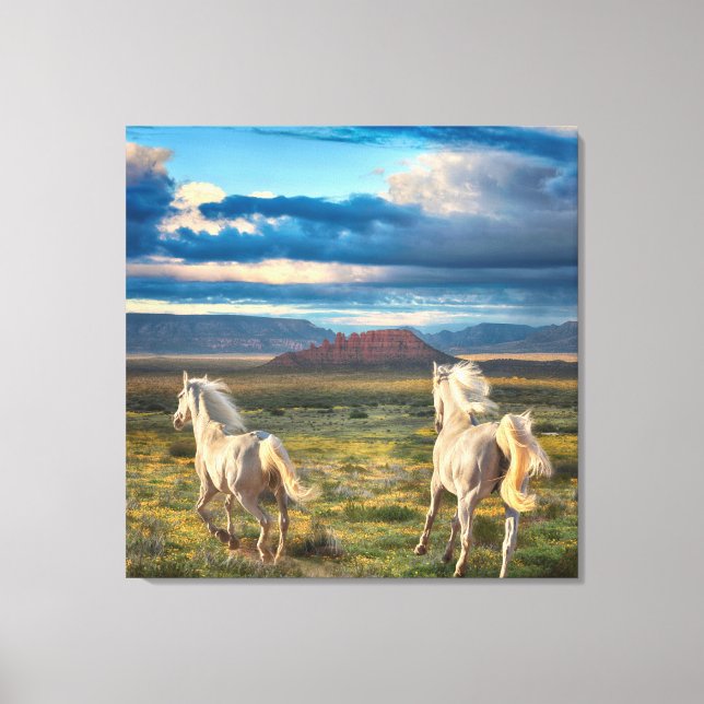 Lienzo CABALLOS SALVAJES "Vive para Correr" (Anverso)